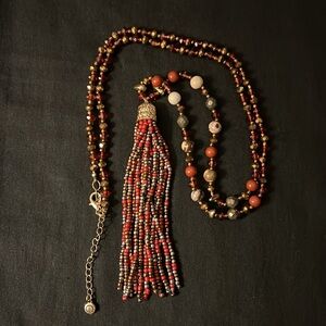 Long Tassel Beaded Necklace
